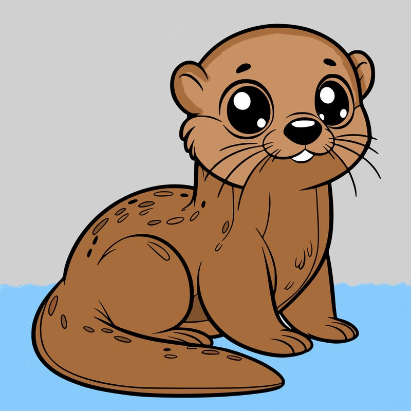 otter, big eyes, full body