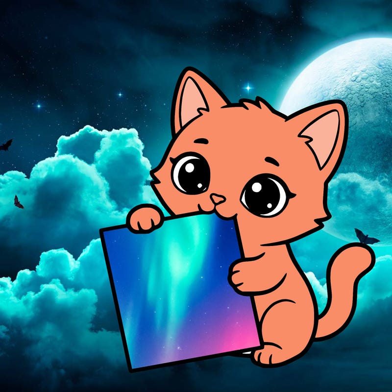 a small cat with a blank sheet of paper in its hand. the cat is sooooooo cute!