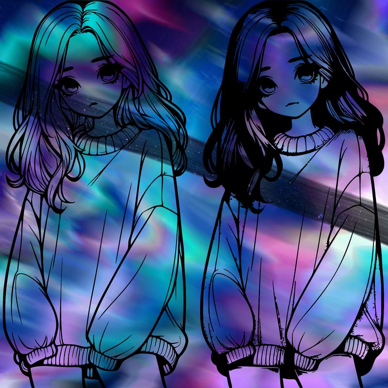 realistic girl with baggy sweater