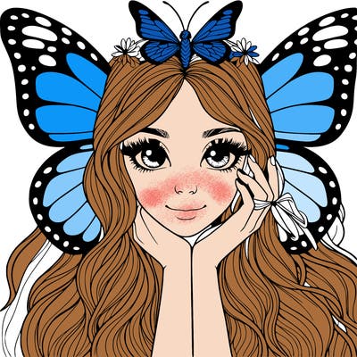 butterfly realistic girl