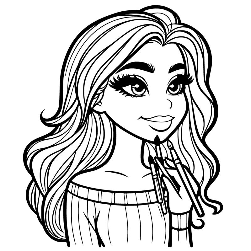 a teenage girl with a lot of makeup