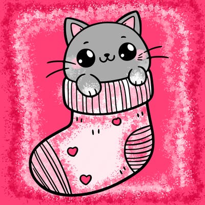 cute cat in a sock