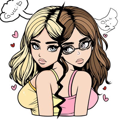 realistic girl split