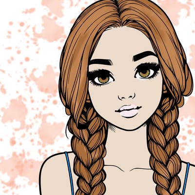 realistic girl with braids