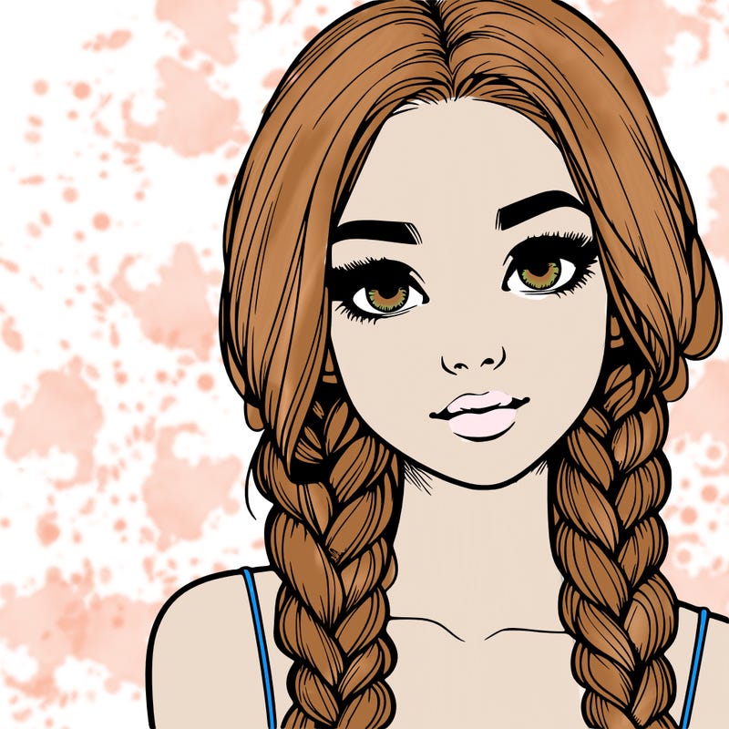 realistic girl with braids