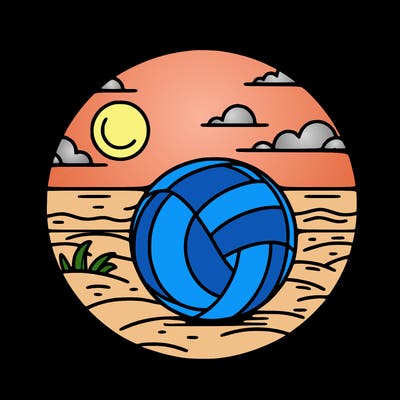 volleyball on a beach