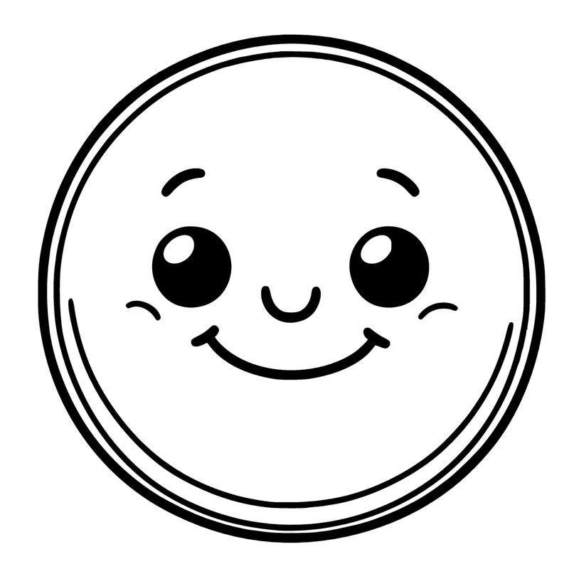 circle with one big smiley face in the middle