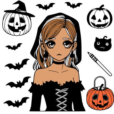 realistic girl, halloween