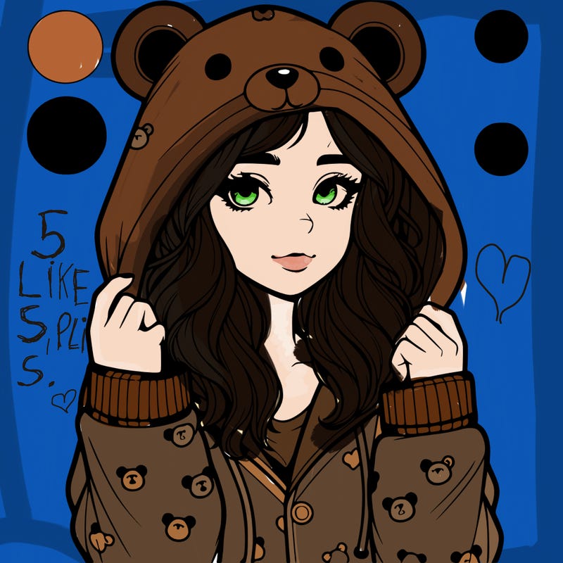 realistic girl in a animal pjs hoodie