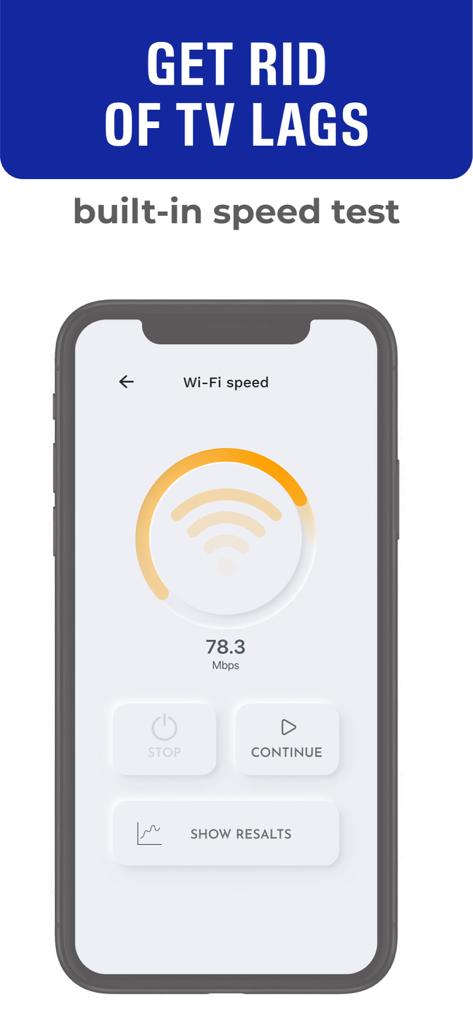 AirDroid Cast - ScreenShare - AirDroid Cast app interface showing a built-in Wi-Fi speed test to prevent screen mirroring lag