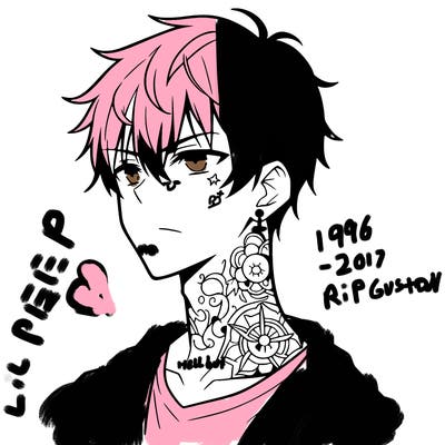 anime boy with neck tattoos