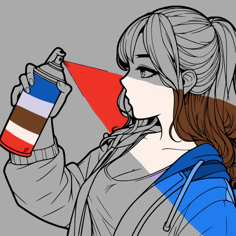 a realistic girl spray, painting