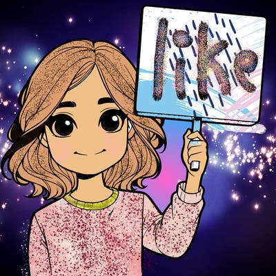 realistic girl holding up a sign