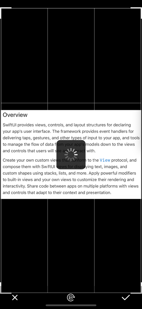 Fairy scanner - OCR TTS tool - Text recognition interface in Fairy scanner app showing a document scan and loading icon