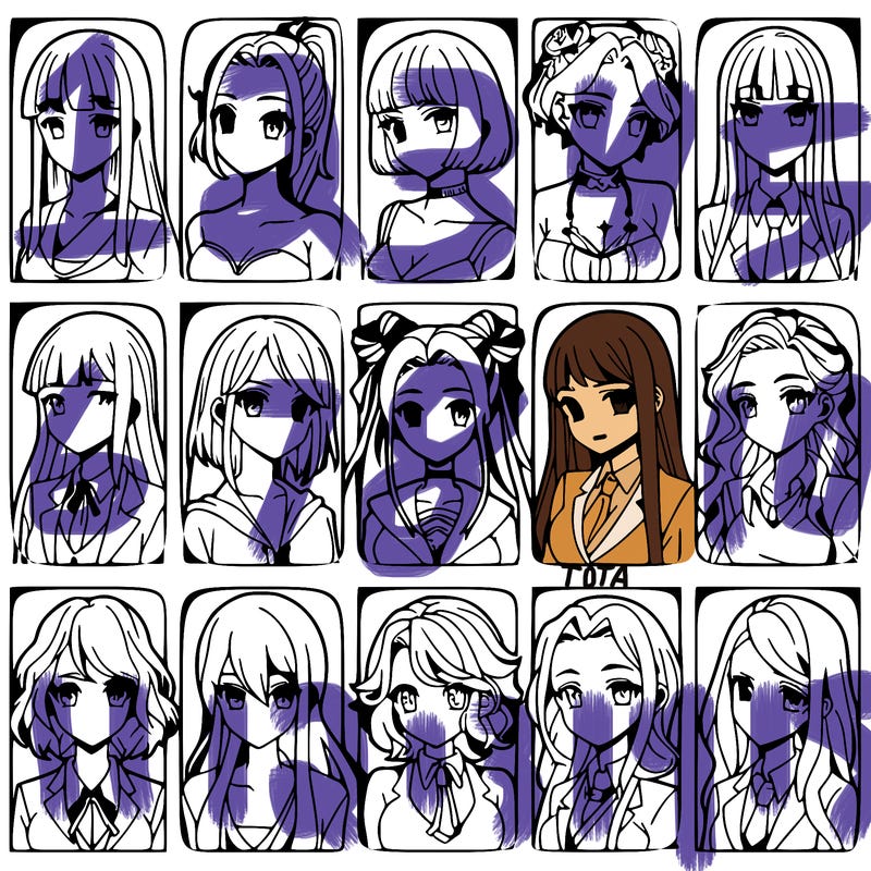 girls that look diffrent anime