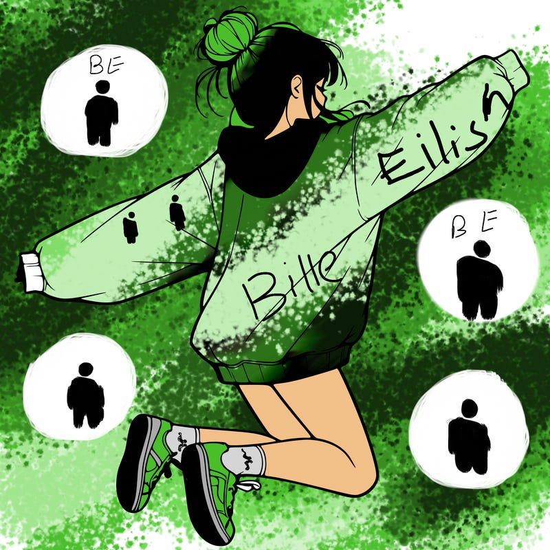 realistic girl jumping with a bun and oversized sweatshirt