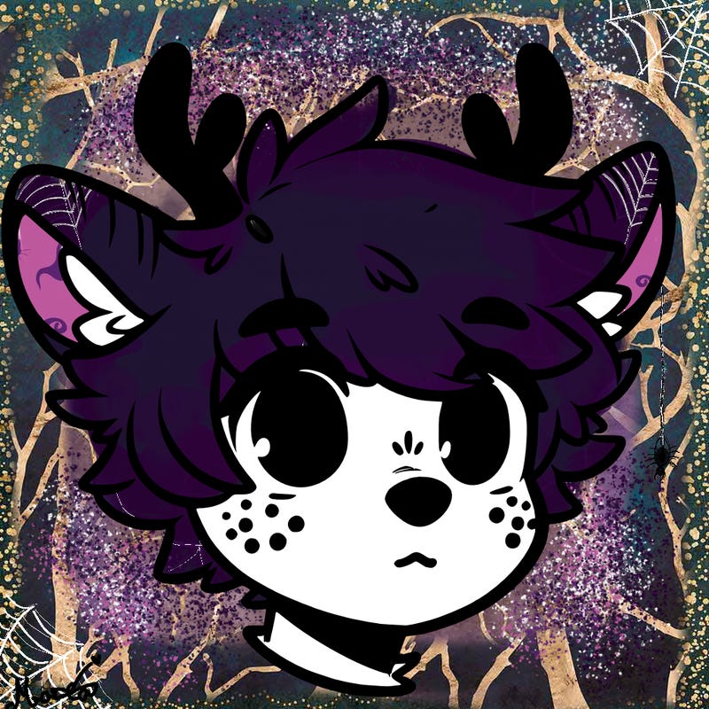 a humanoid deer with soft fluffy ears