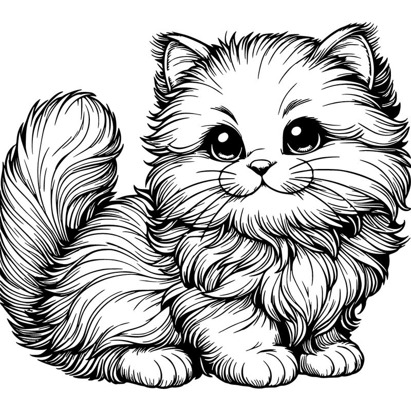 realistic fluffy kitten