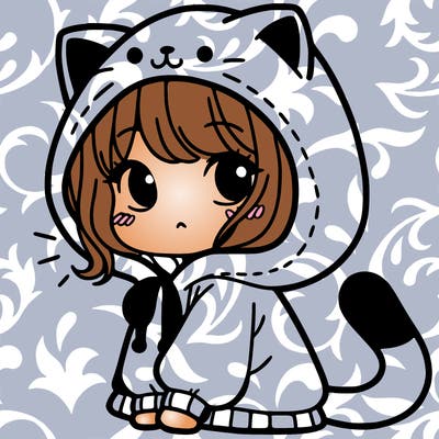 girl in a cat hoodie