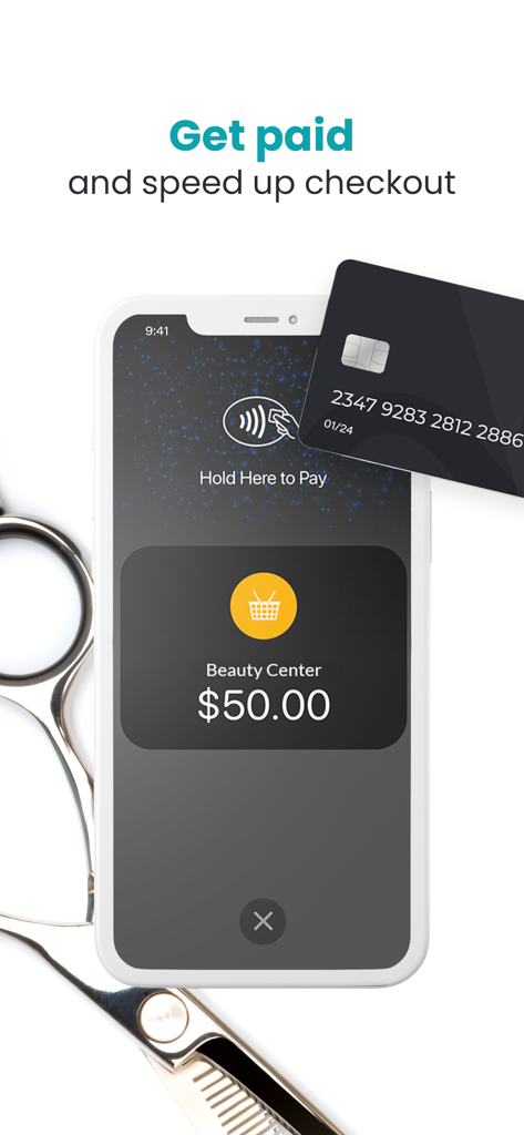 Booksy Biz: For Businesses - サービス提供者向けのBooksy Bizアプリのモバイル決済およびチェックアウト画面