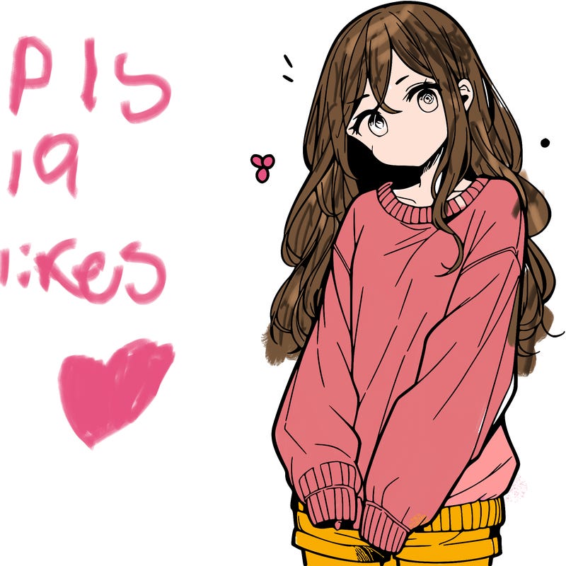 manga teen girl  in a sweater and baggy pants