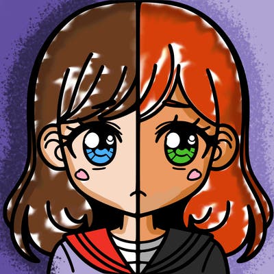 a split of a girl