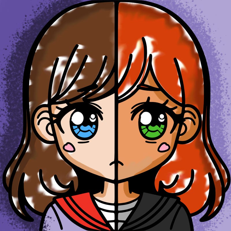 a split of a girl