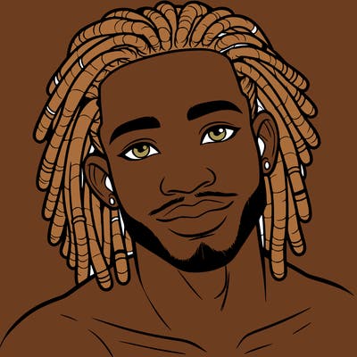 beautiful african american man with dreads