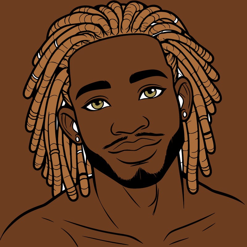 beautiful african american man with dreads