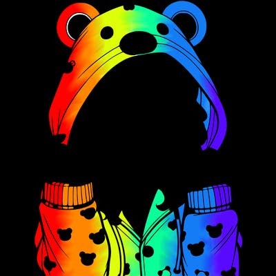 realistic girl in a animal pjs hoodie