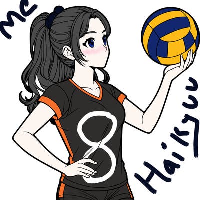 realistic girl volleyball player*
