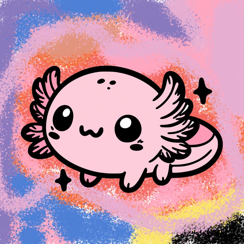 cute easy baby axolotl