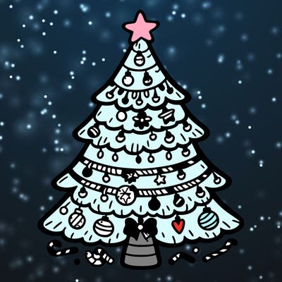 christmas tree with lots of details