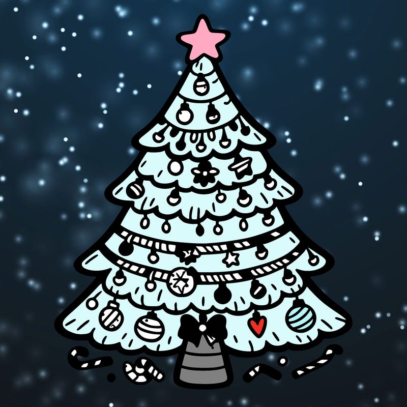christmas tree with lots of details