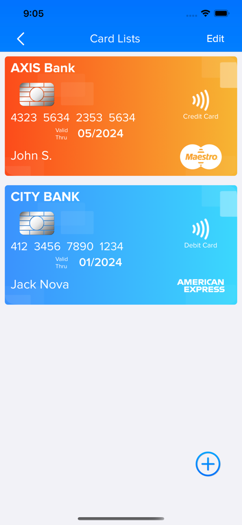 Dual Accounts - Parallel Space - Secure digital storage interface for managing credit and debit card information
