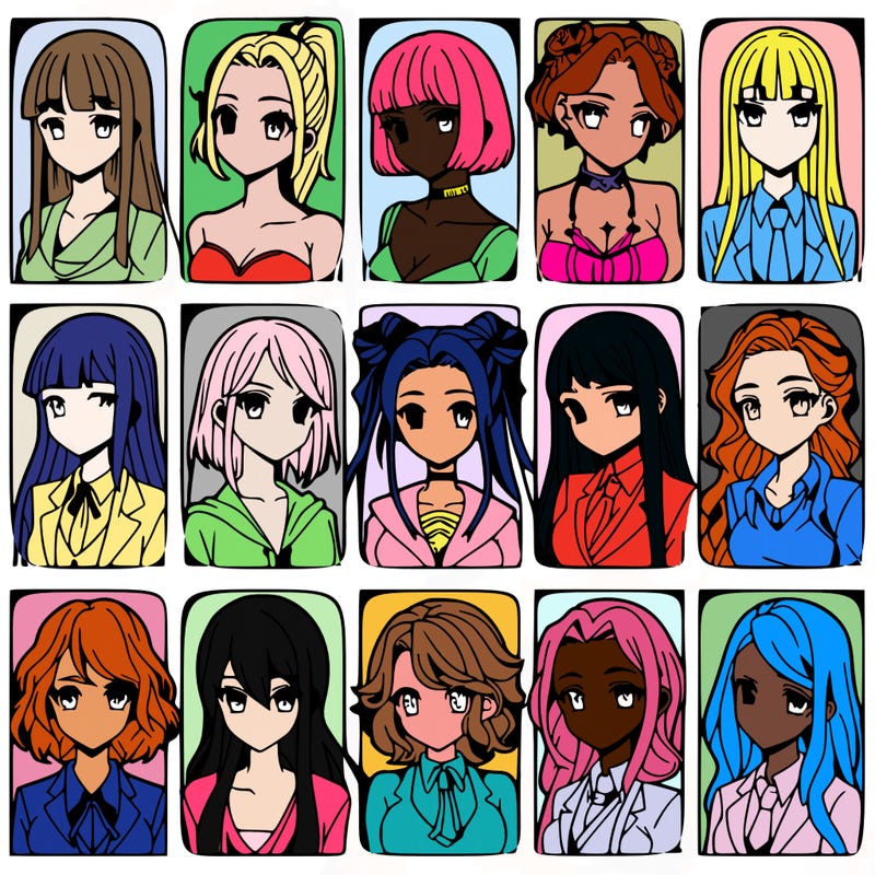 girls that look diffrent anime