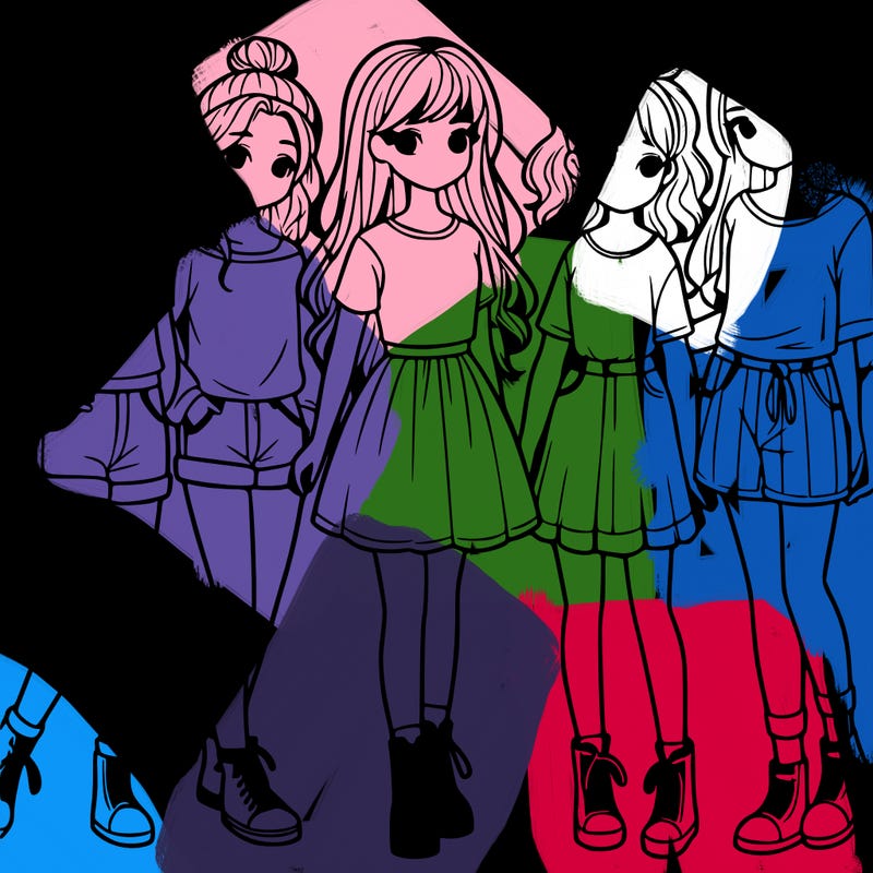 a group of five girls