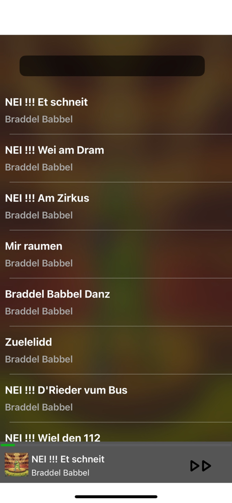 Braddel Babbel - Una lista de canciones e historias infantiles en luxemburgués dentro de la aplicación Braddel Babbel.