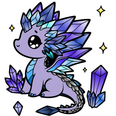 little cute crystal dragon