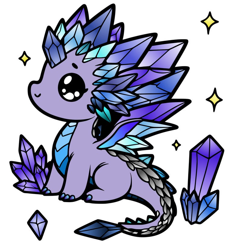 little cute crystal dragon