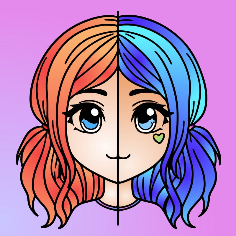 split girl just the face