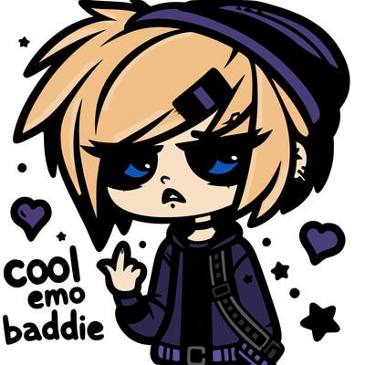 cool emo girl baddie