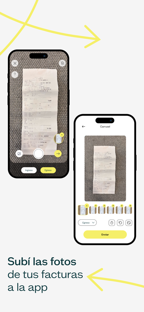 conto - Interfaz de aplicación móvil para capturar y cargar recibos comerciales