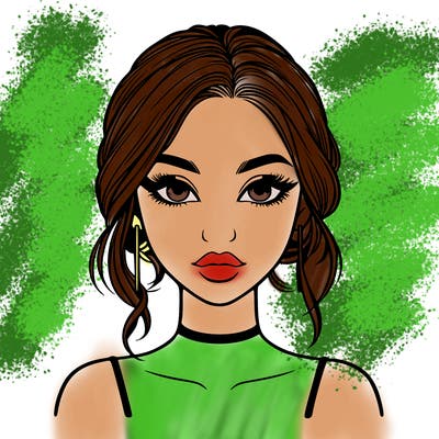 realistic girl with makeup on