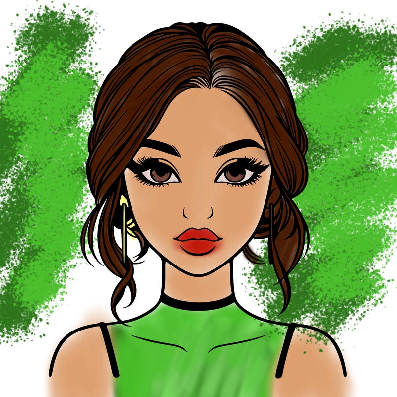 realistic girl with makeup on