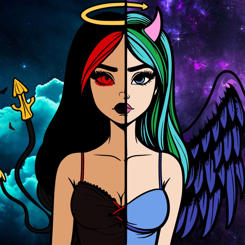 devil vs angel realistic girl