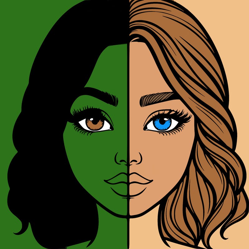 realistic girl split half