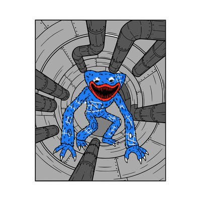 huggie wuggy crawling through pipes