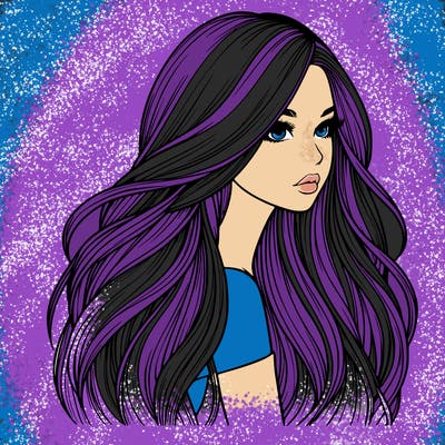 realistic girl with long realistic hair