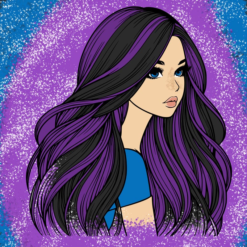 realistic girl with long realistic hair